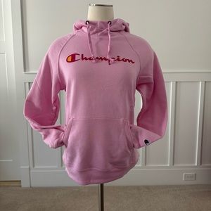 Champion new Powerblend hooded sweatshirt, pink, size small